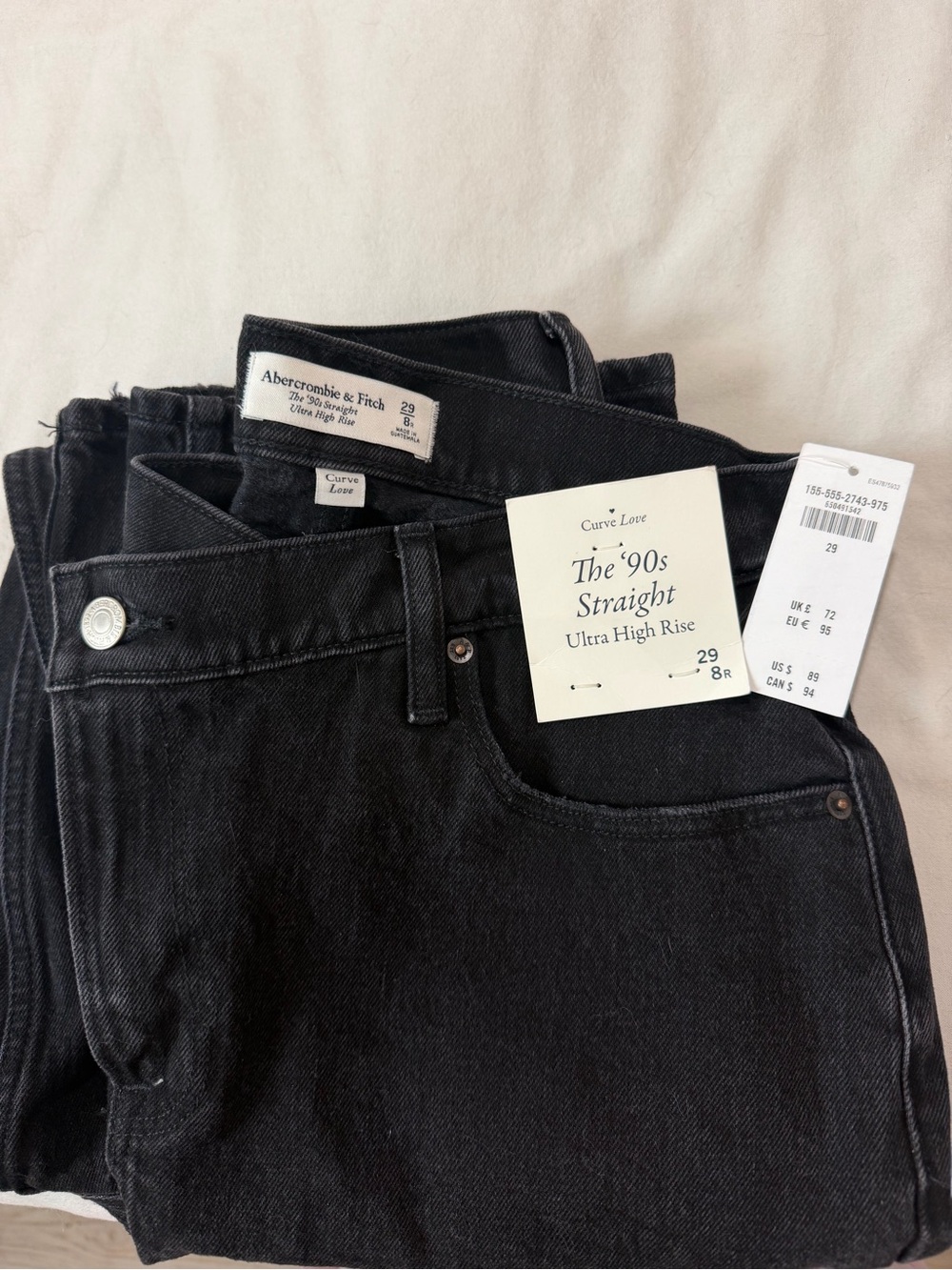 Abercrombie & Fitch 'The '90s Straight' Ultra High Rise Jeans - Black